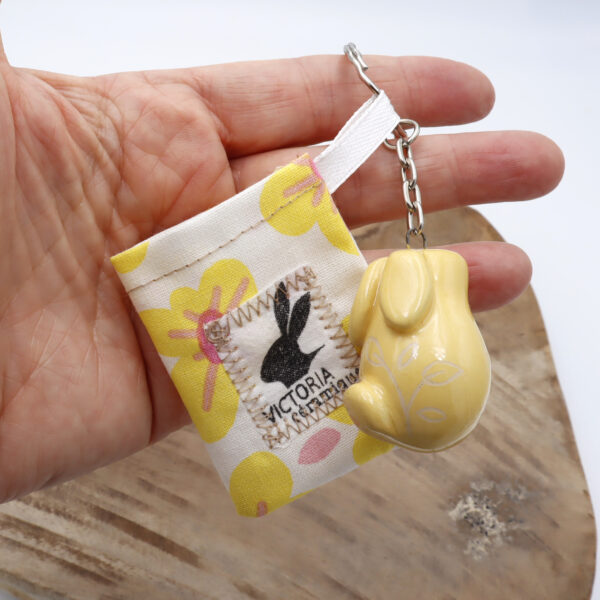 Porte-clés Bunny jaune Victoria Céramique