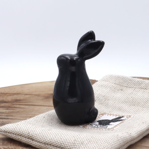 Lapin noir en céramique