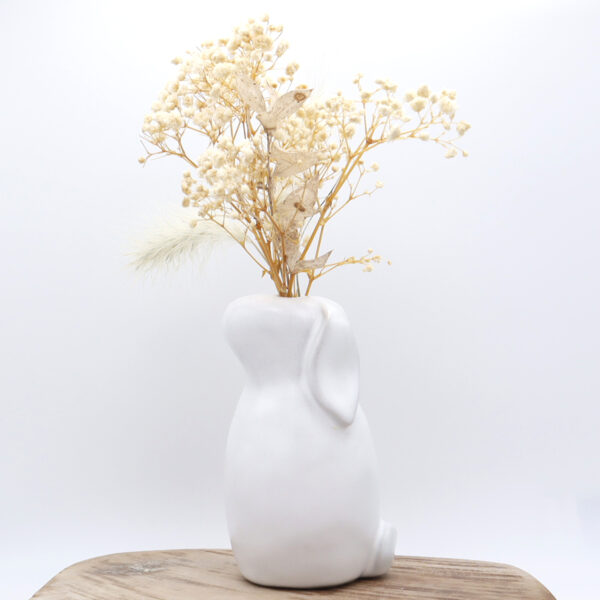 Vase en grès blanc en forme de lapin Victoria Céramique