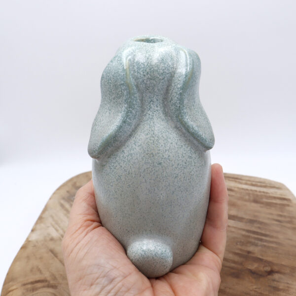 Vase en grès vert en forme de lapin Victoria Céramique