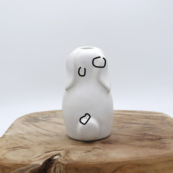 Vase Bunny en grès blanc - Défauts #videatelier1bis – Image 3